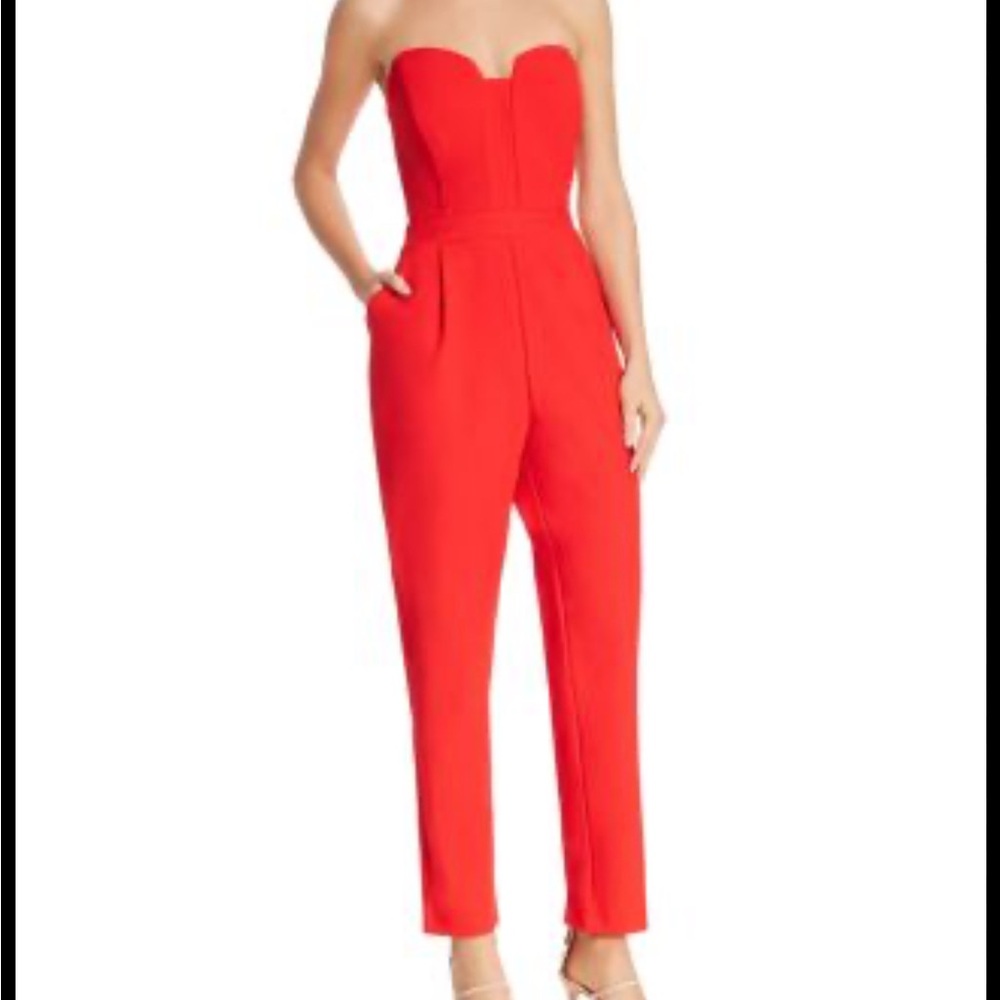 Pre -Own ✨Adelyn Rae Vibrant Red Strapless Jumpsuit